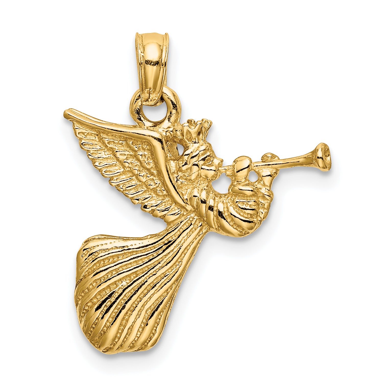 14k Angel w/ Trumpet Charm