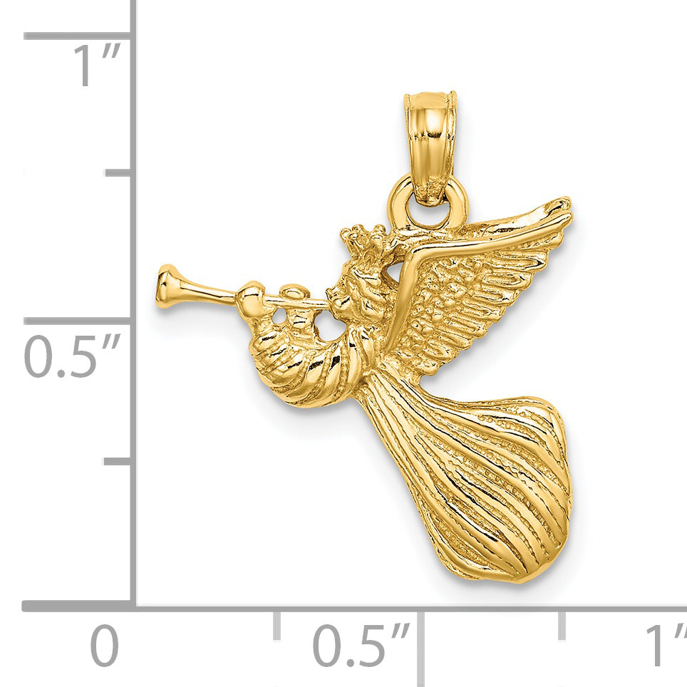 14k Angel w/ Trumpet Charm