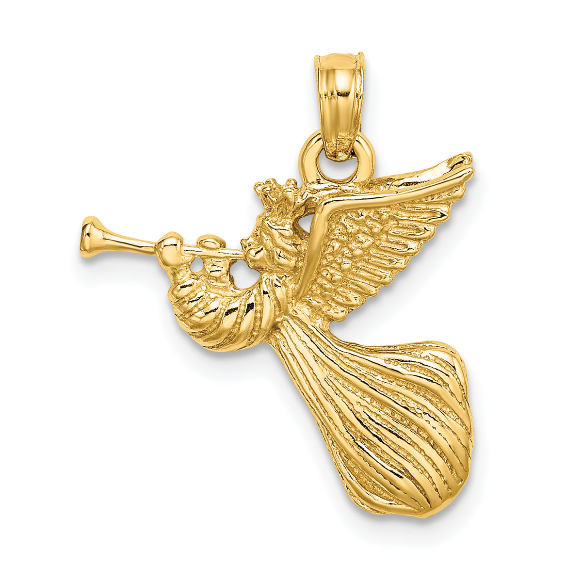 14k Angel w/ Trumpet Charm