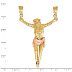 14K Two-Tone Gold Corpus Pendant with Elegant 61mm Design