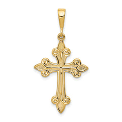 14k Fleur de Lis Cross Pendant