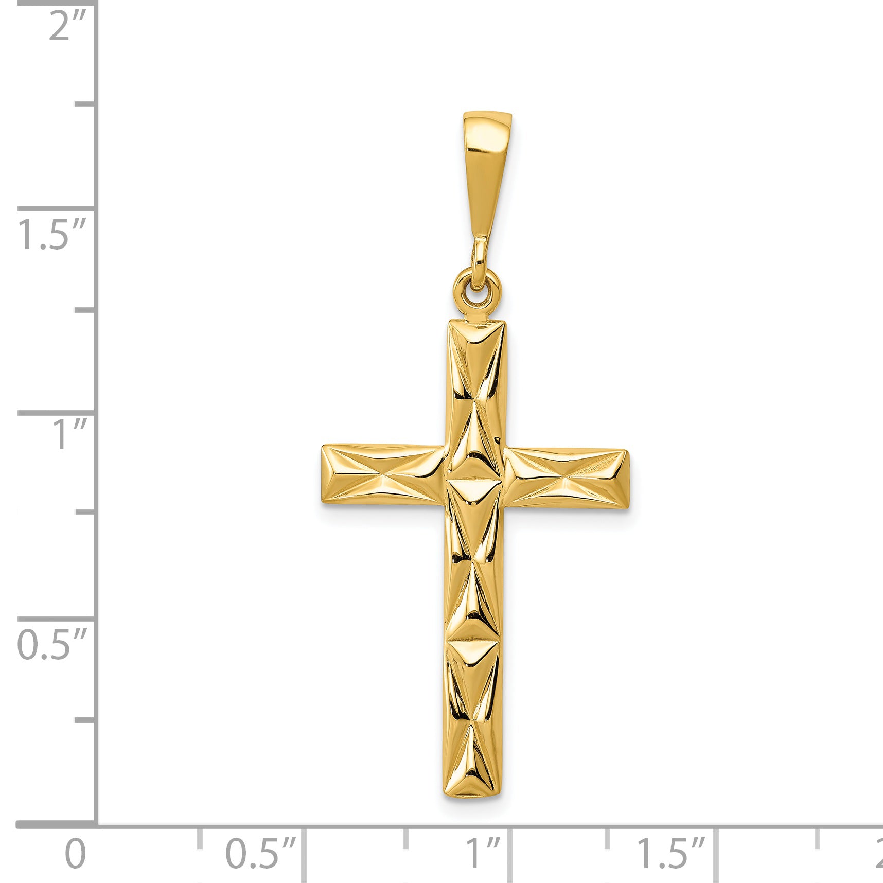 14K Gold Reversible Latin Cross Pendant with Polished Finish