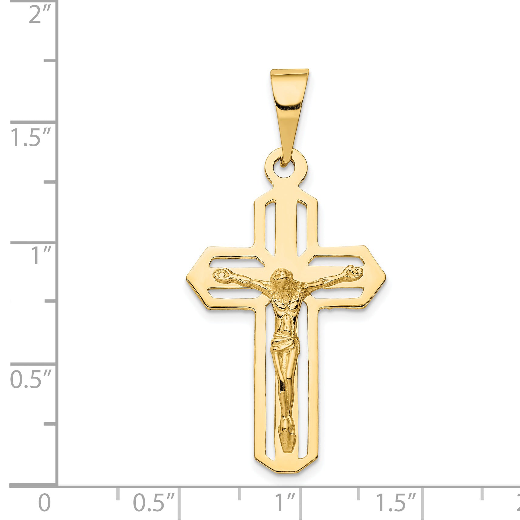 14k Polished Crucifix Pendant