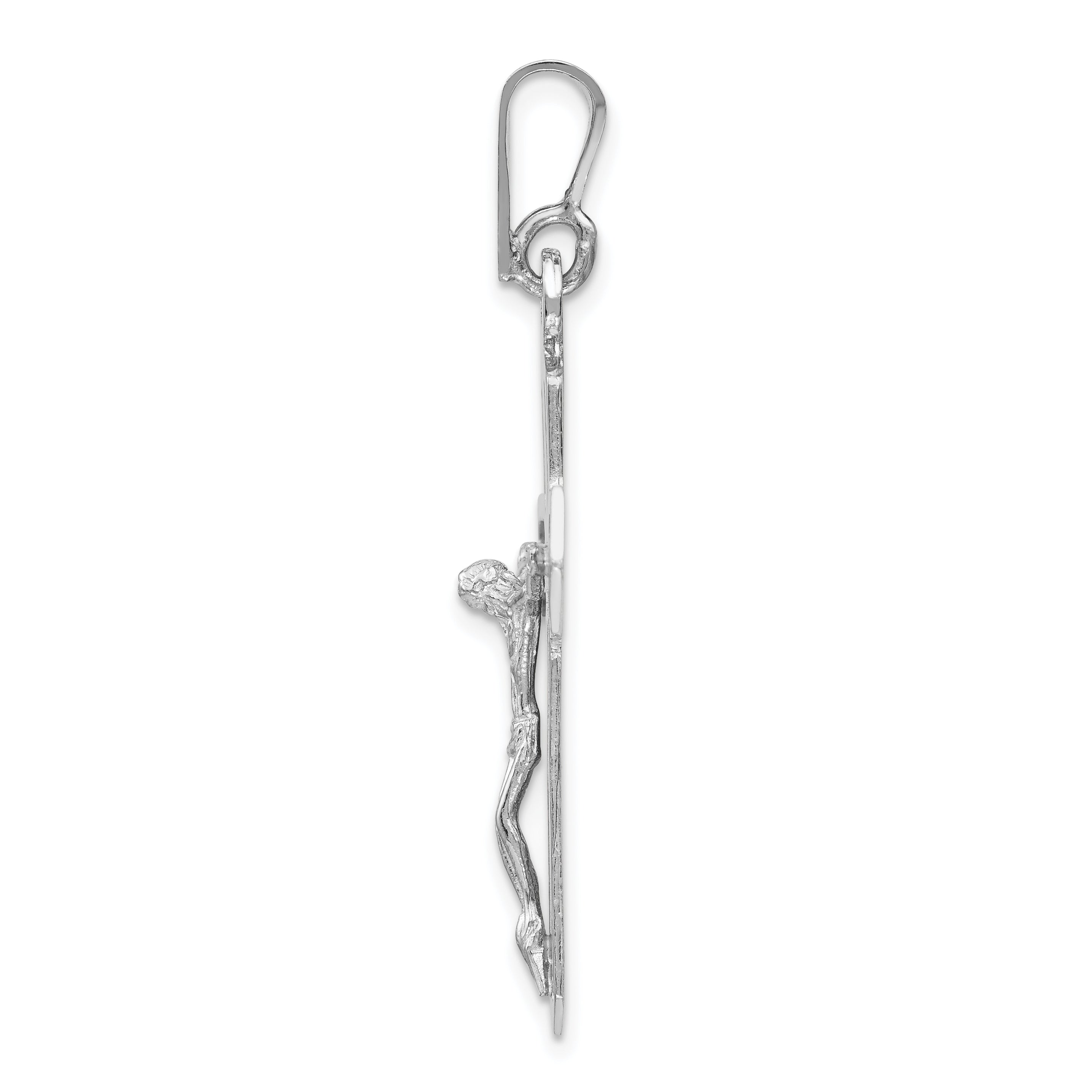 14k White Gold Crucifix Pendant