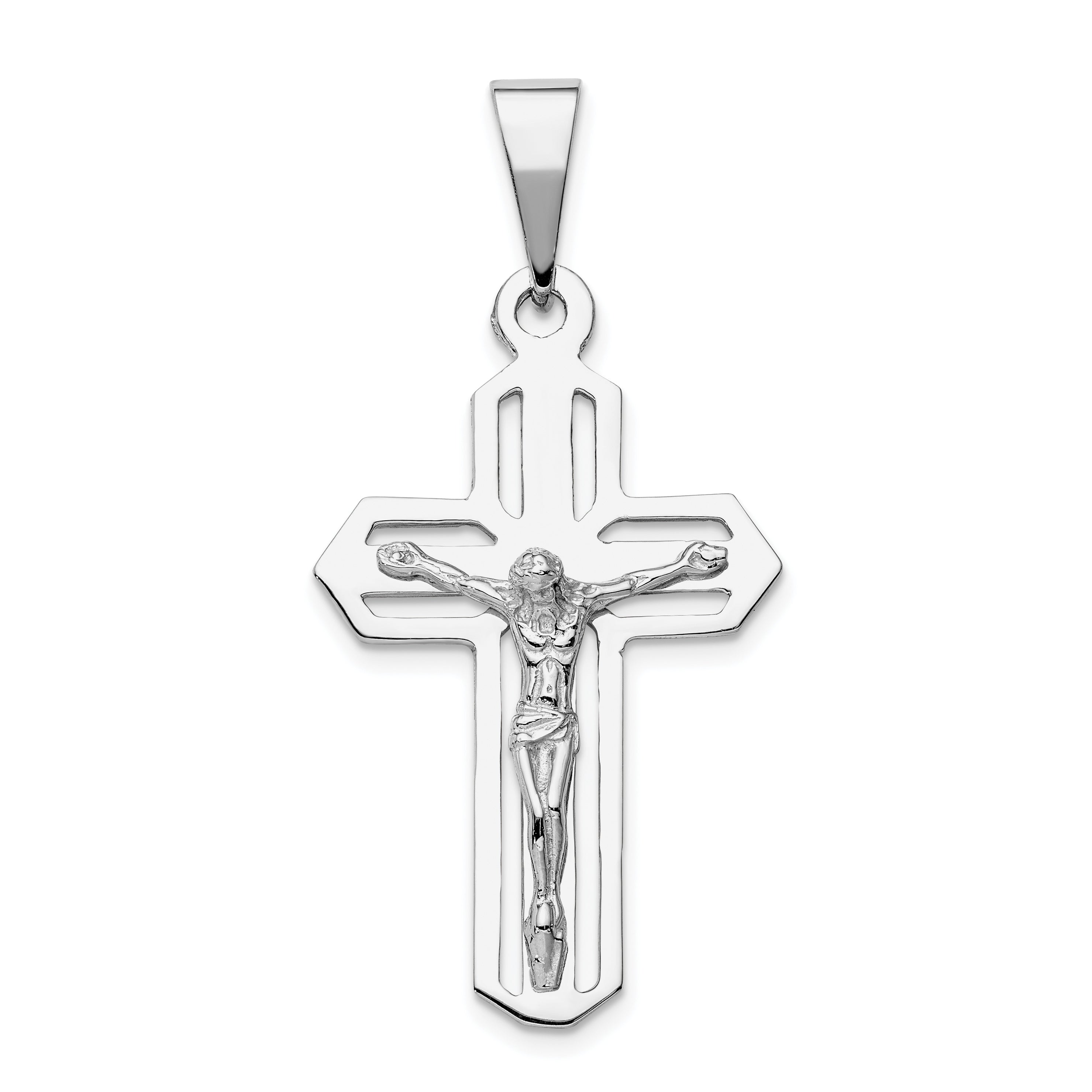 14k White Gold Crucifix Pendant