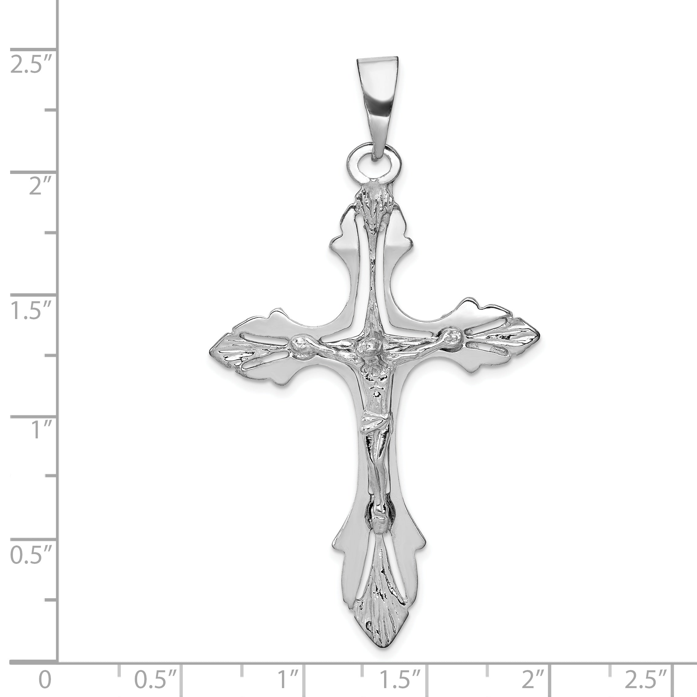 14k White Gold Crucifix Pendant