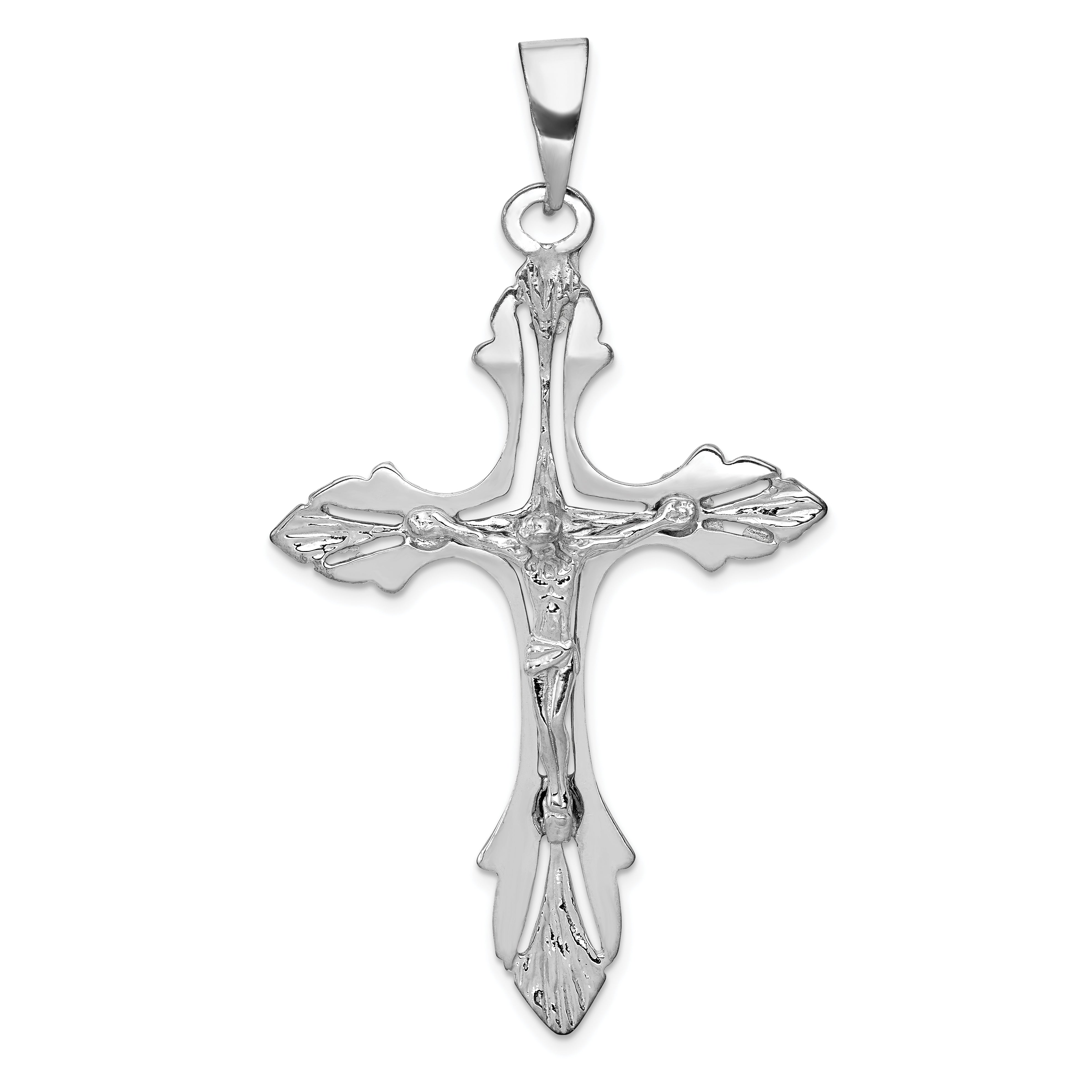 14k White Gold Crucifix Pendant