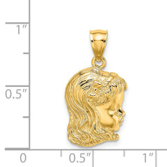 14k Girl Head Charm