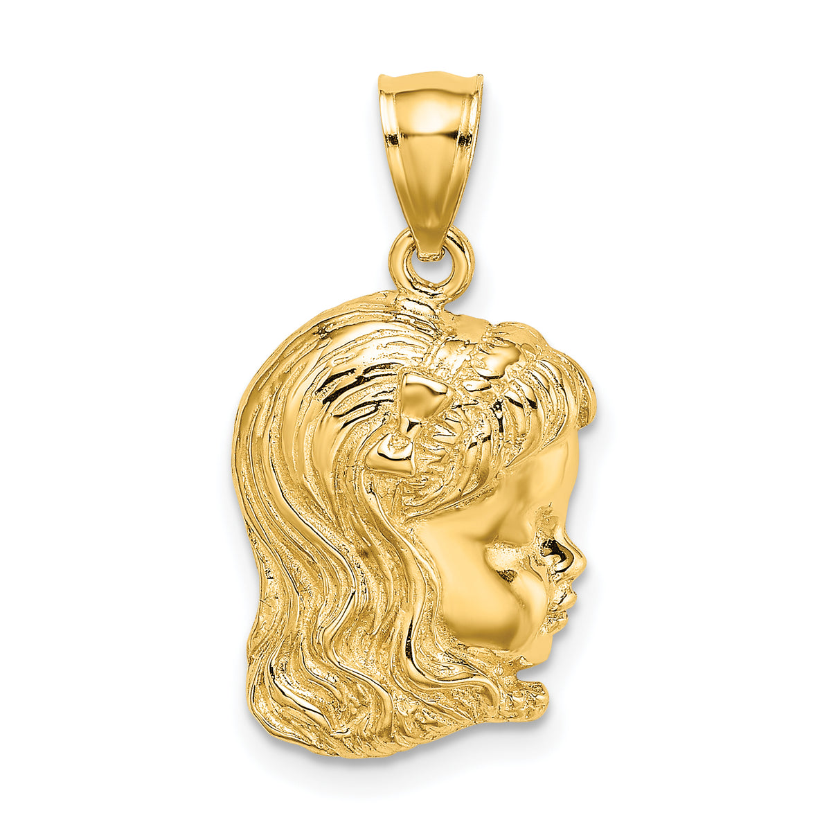 14k Girl Head Charm