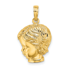 14k Boy Head Charm