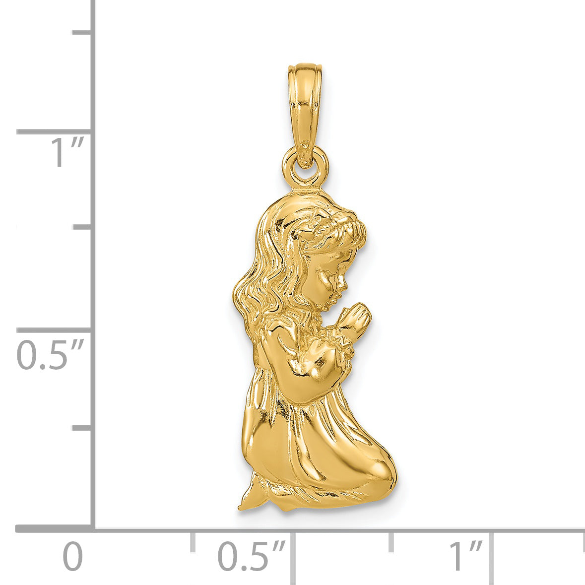 14k Praying Girl Pendant