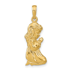 14k Praying Girl Pendant