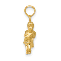 14K Gold Mother and Child Pendant with 3D Solid Design