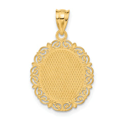 14K Gold Aries Zodiac Pendant with Polished Satin Finish