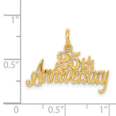 14K Gold 25th Anniversary Charm with Polished Textured Finish