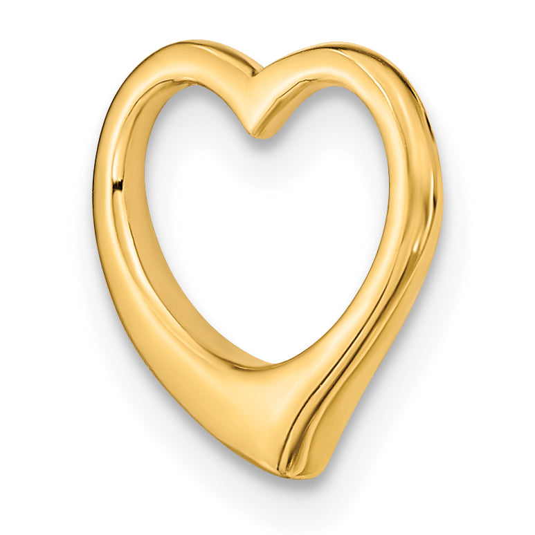 14K Polished Heart Chain Slide