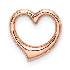 14K Rose Polished Heart Chain Slide