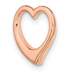 14K Rose Polished Heart Chain Slide