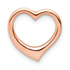 14K Rose Polished Heart Chain Slide