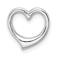 14K White Gold Polished Heart Chain Slide