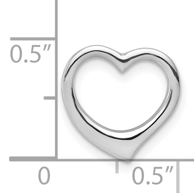 14K White Gold Polished Heart Chain Slide