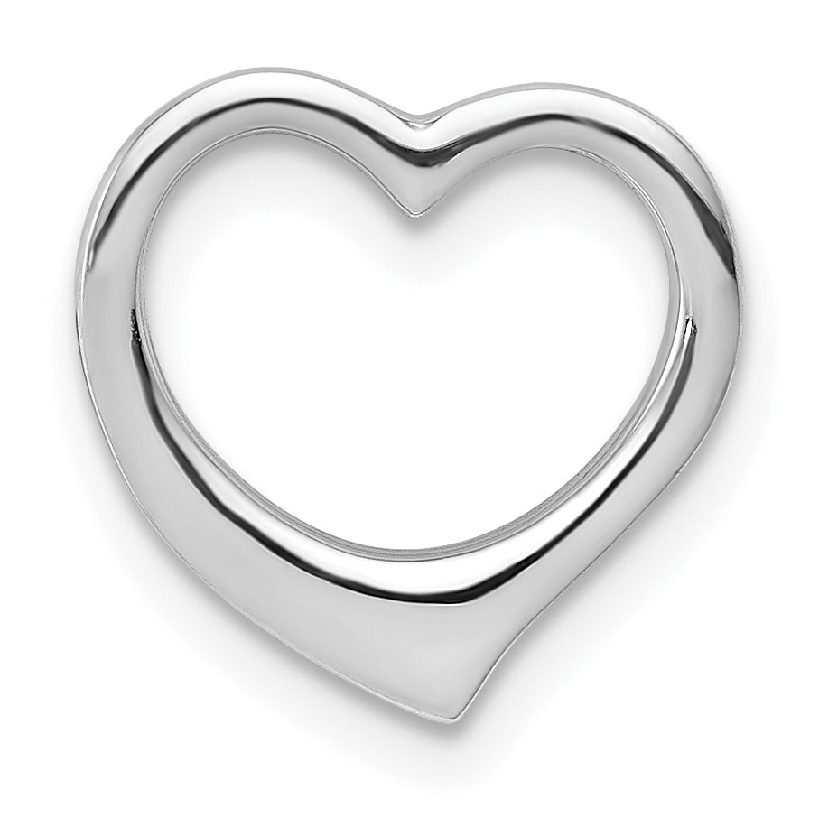 14K White Gold Polished Heart Chain Slide