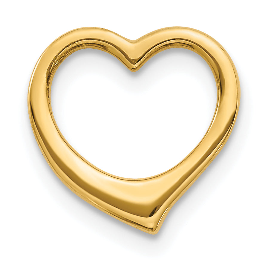 14K Polished Heart Chain Slide