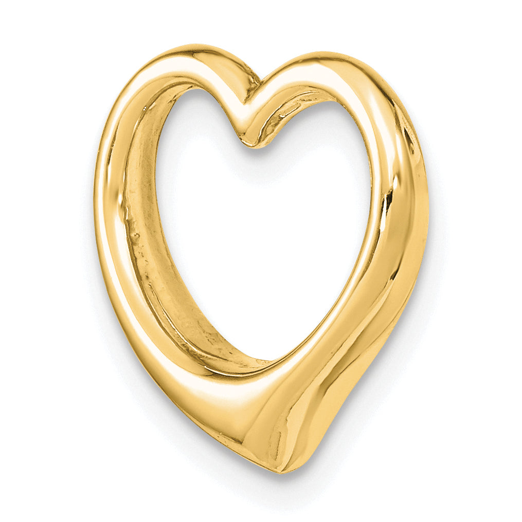 14K Polished Heart Chain Slide