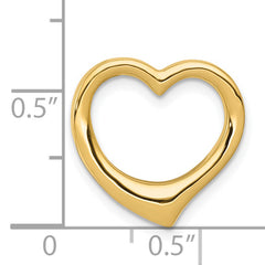 14K Polished Heart Chain Slide