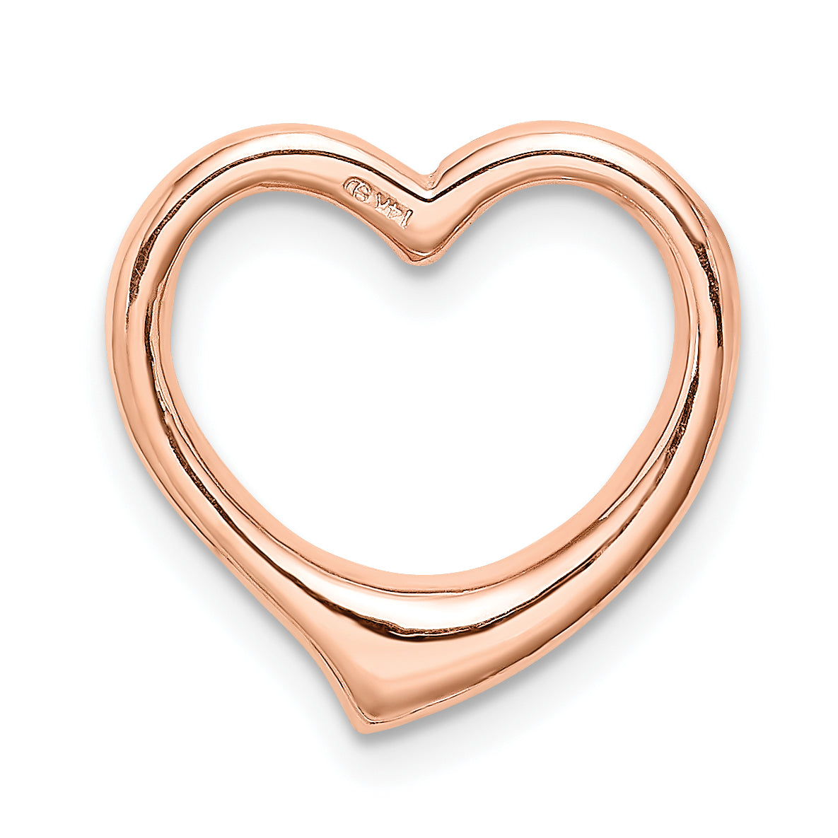 14K Rose Polished Heart Chain Slide