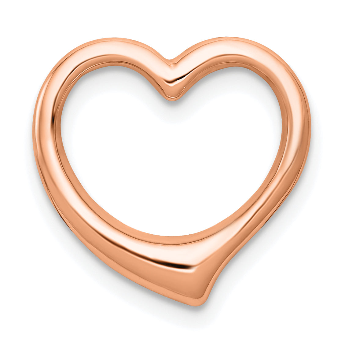 14K Rose Polished Heart Chain Slide