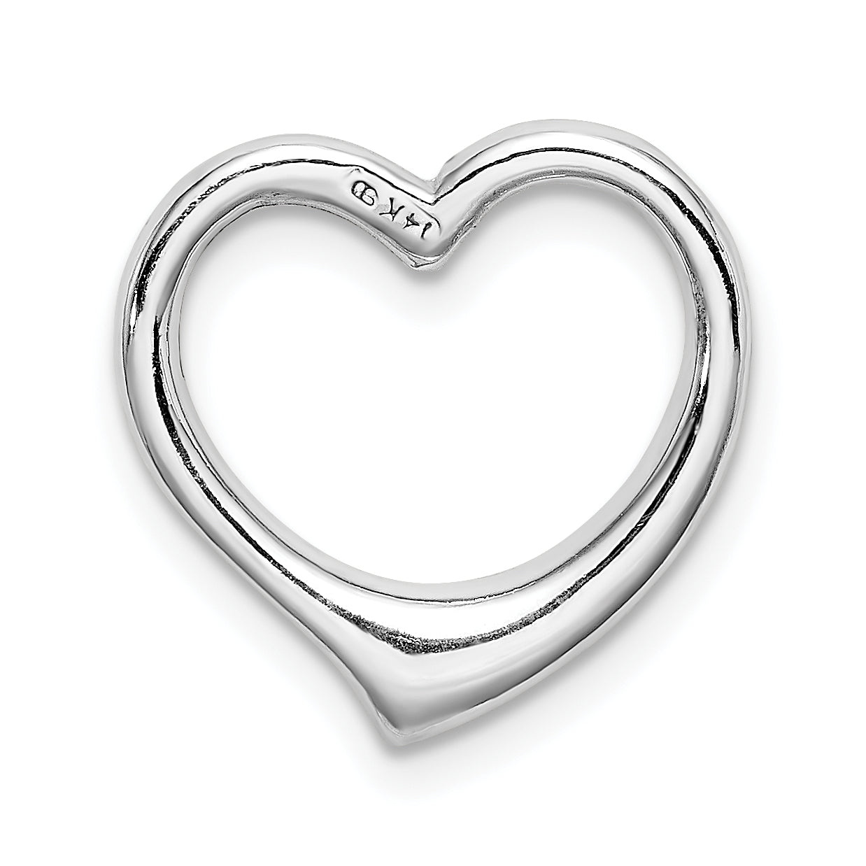 14K White Gold Polished Heart Chain Slide