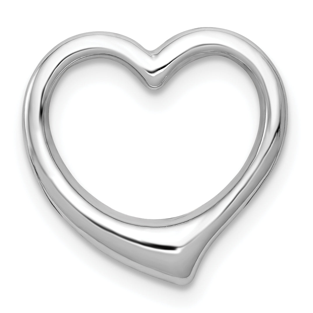 14K White Gold Polished Heart Chain Slide