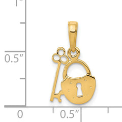 14K Polished Key and Lock Charm