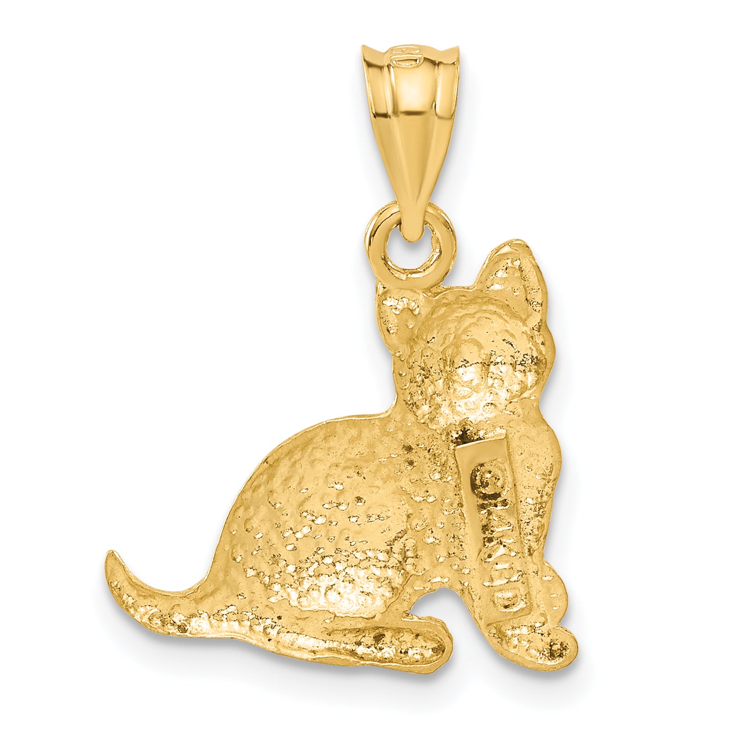 14K Gold Cat Charm Pendant  Solid, Casted Design, Elegant & Themed