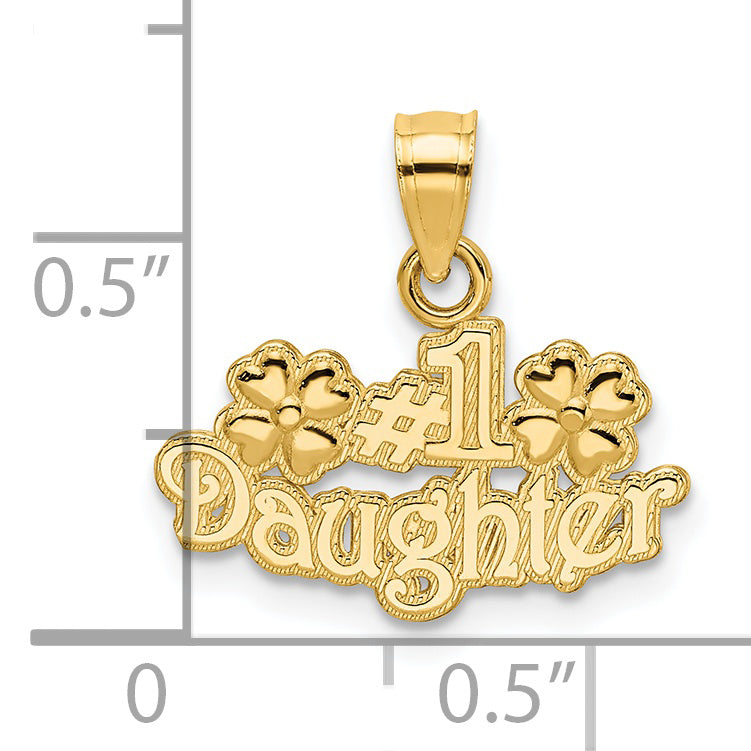 14k #1 DAUGHTER with Flowers Charm