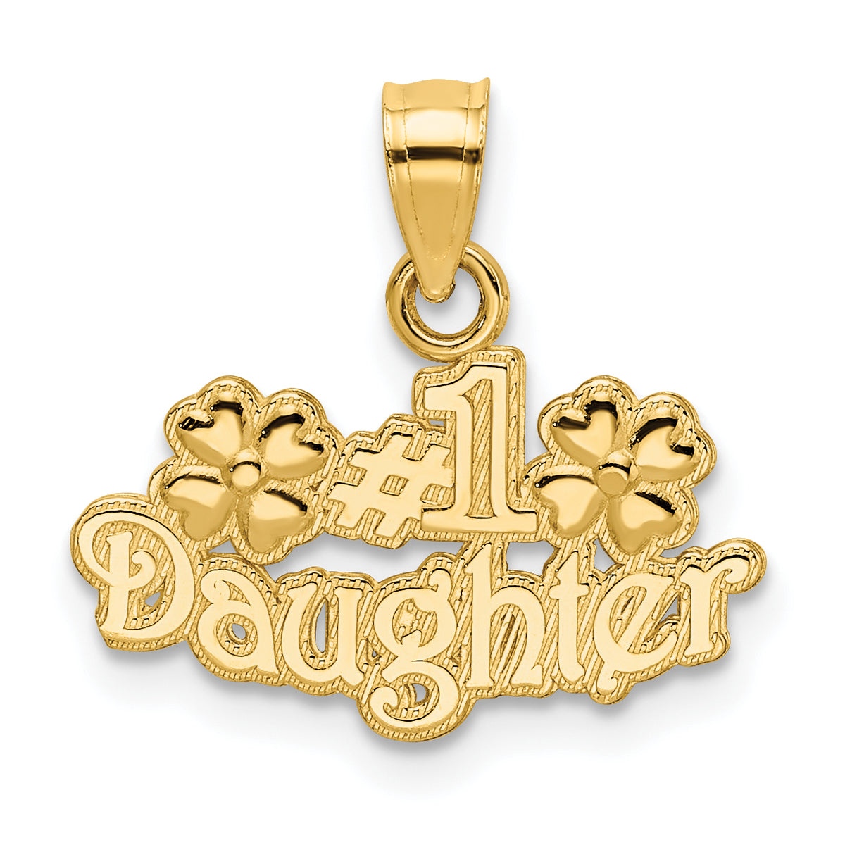 14k #1 DAUGHTER with Flowers Charm