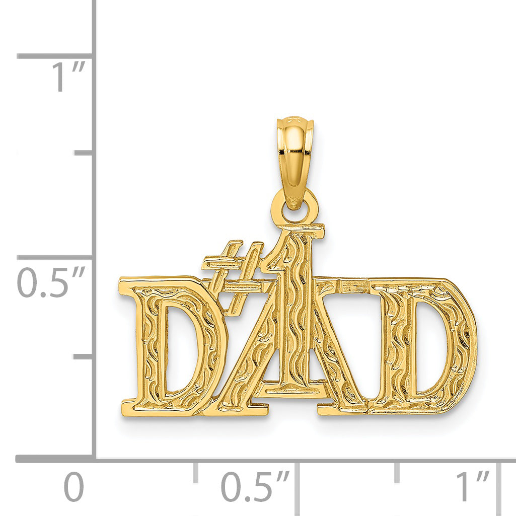 14k #1 DAD Charm