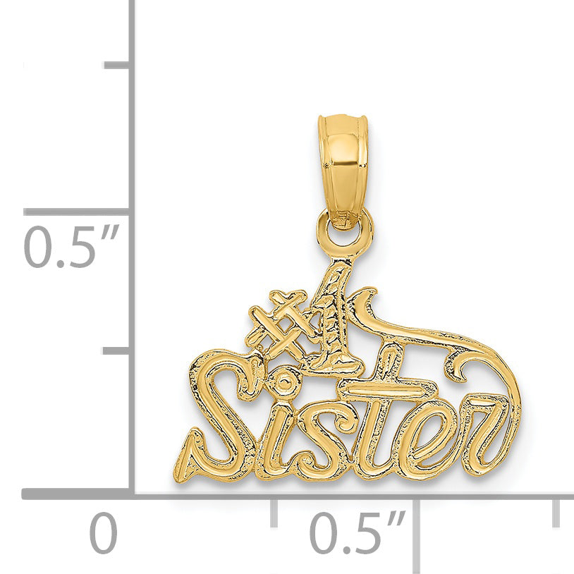 14k #1 SISTER Pendant