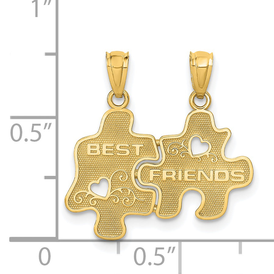 14k BEST FRIENDS Puzzle Pieces Break-apart Pendant