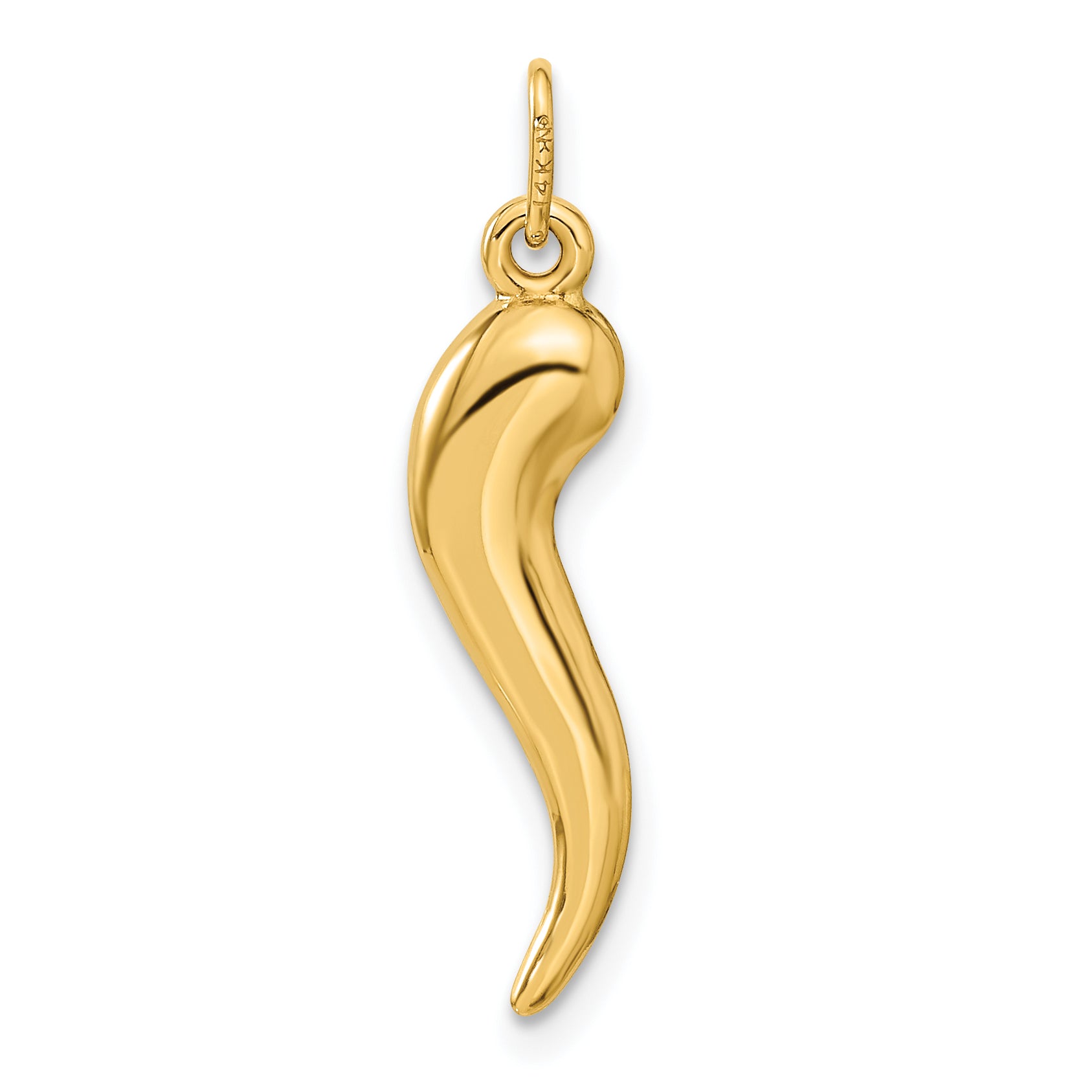 14k 3D Italian Horn Charm