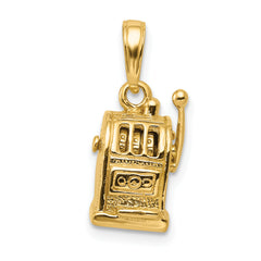 14k 3-D Moveable Slot Machine Pendant