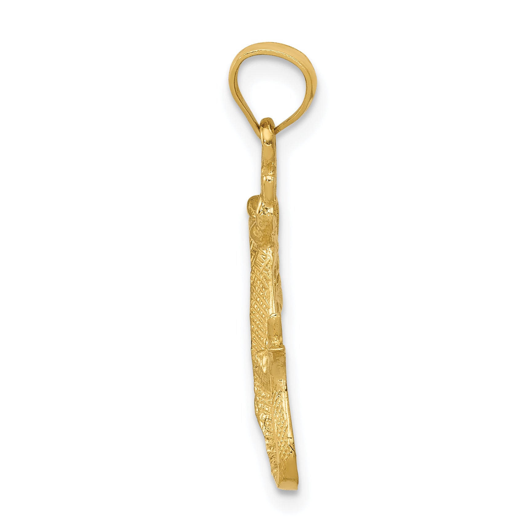 14K Gold Diamond-Cut Lizard Pendant for Men  Solid & Casted Design