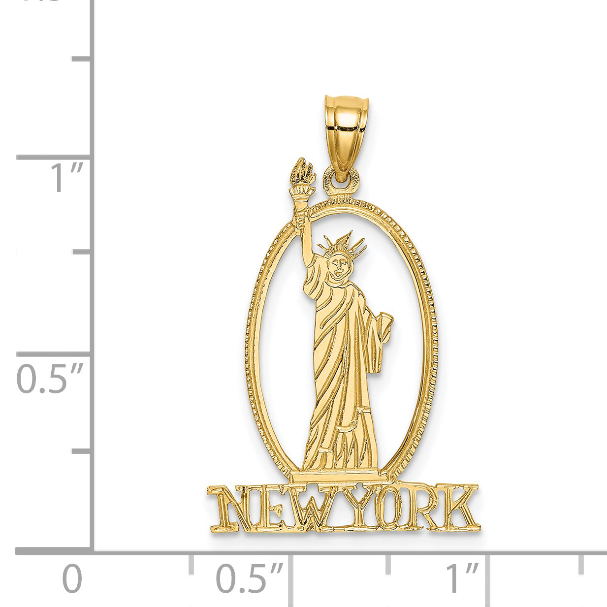 14k Cut-out NEW YORK w/Statue of Liberty Charm