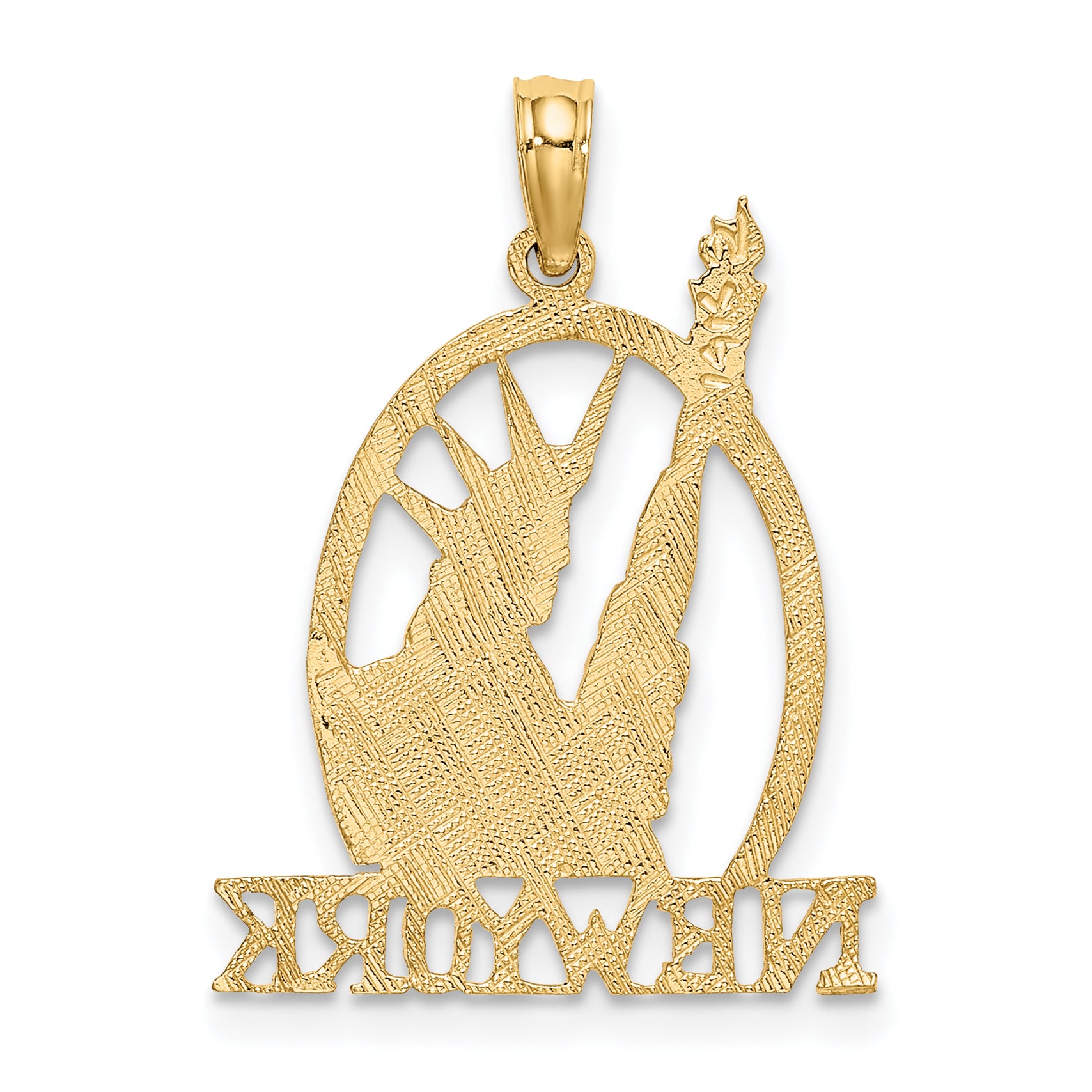 14k Cut-out NEW YORK w/Statue of Liberty Charm