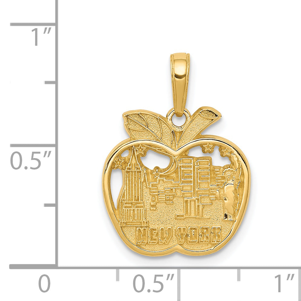 14k NEW YORK City Skyline in Apple Pendant