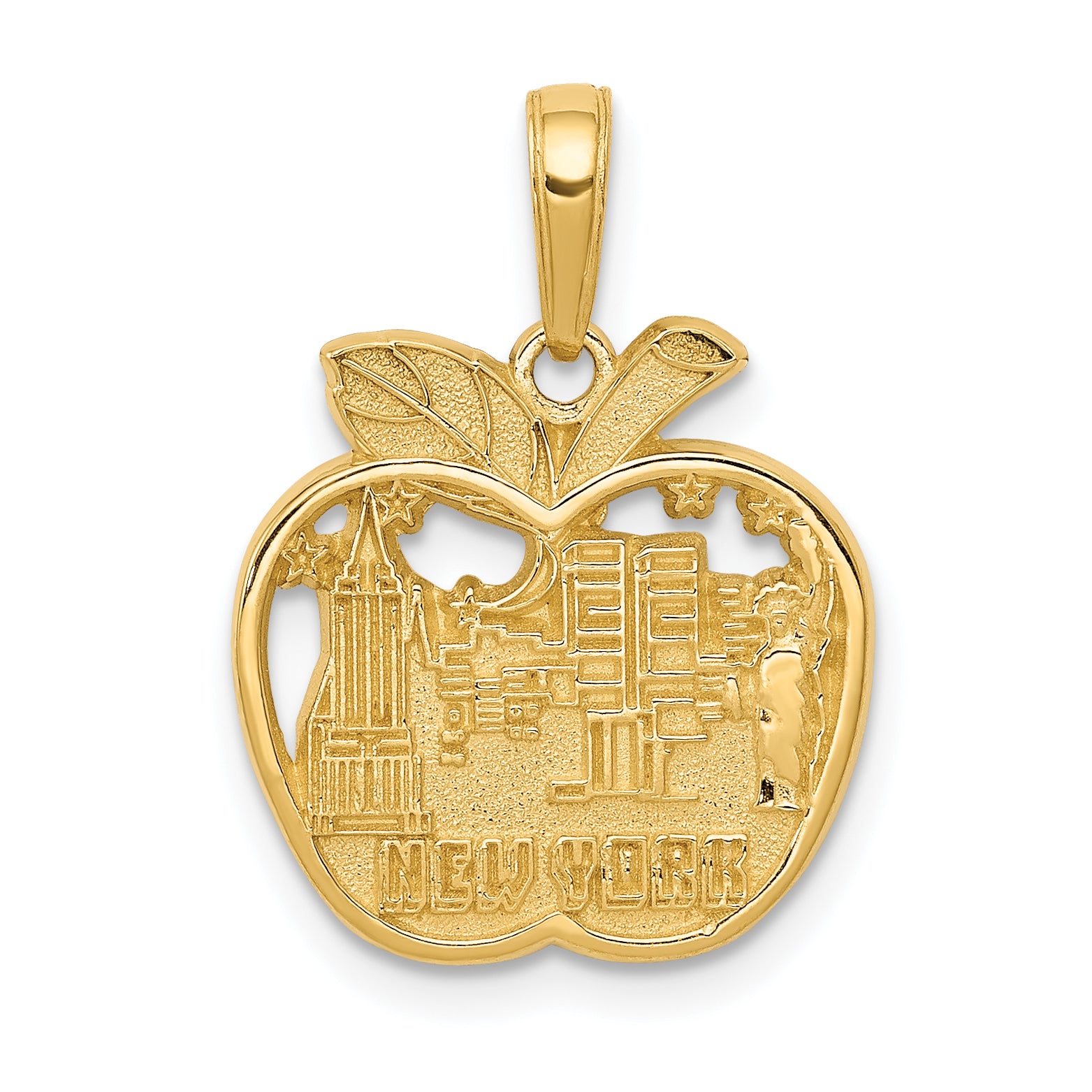 14k NEW YORK City Skyline in Apple Pendant