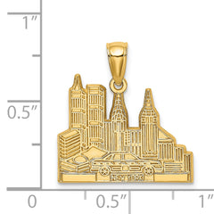 14k Cut-out New York Skyline with Taxi Charm