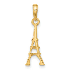 14K Gold Eiffel Tower Pendant  Solid Cast, Elegant Design, Gift-Ready