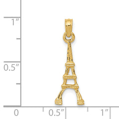 14K Gold Eiffel Tower Pendant  Solid Cast, Elegant Design, Gift-Ready